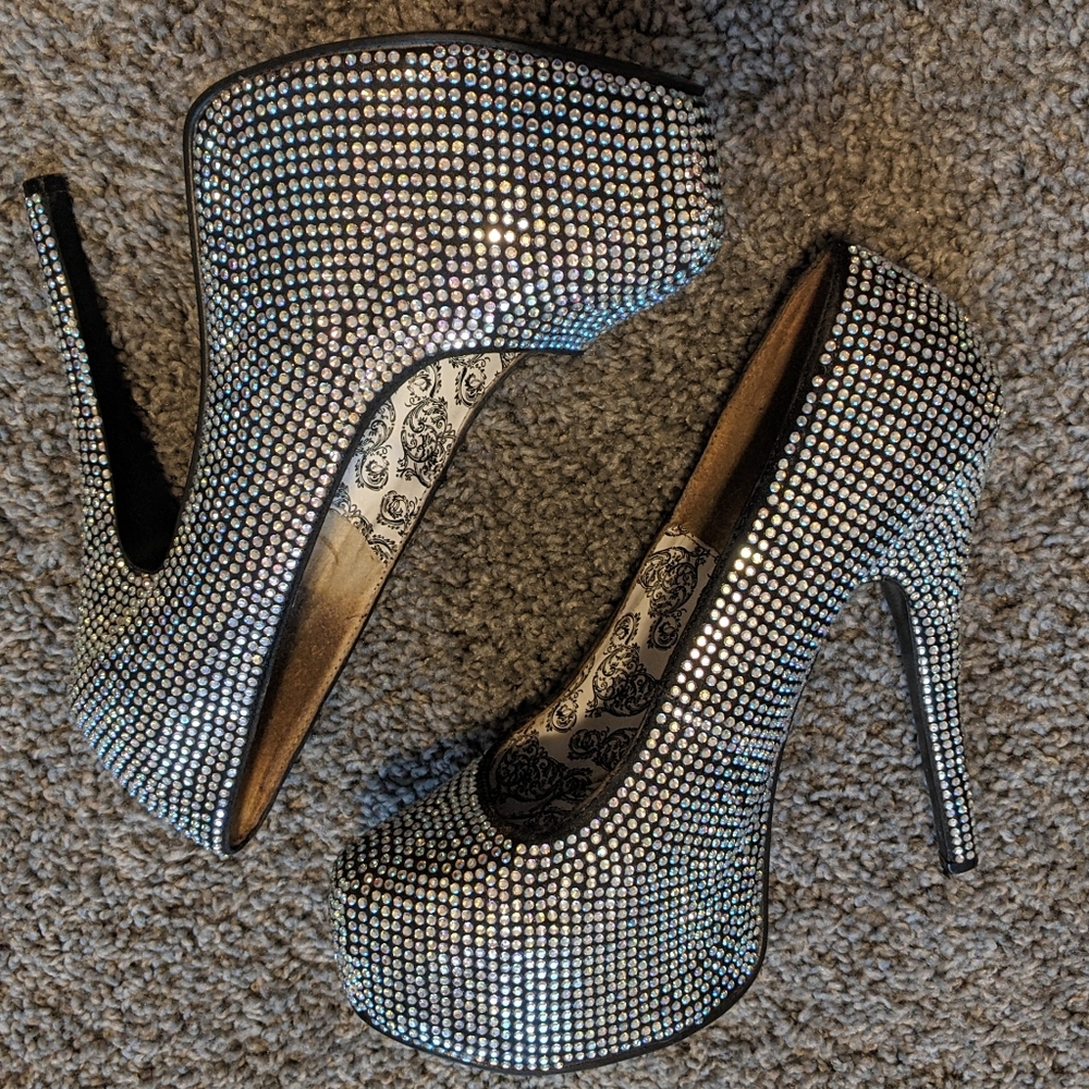 Full Rhinestone Platform Heels. - image 2
